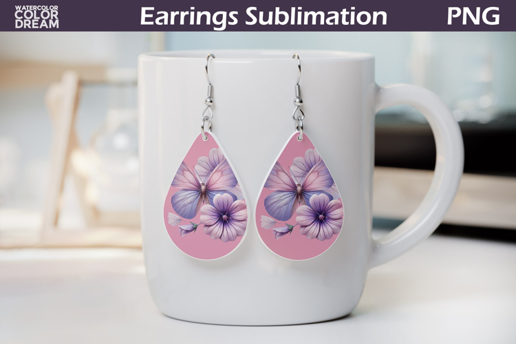 Butterfly Floral Teardrop Earrings | Butterfly Flowers