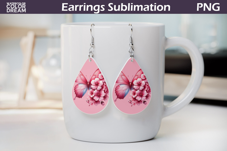 Butterfly Floral Teardrop Earrings | Butterfly Flowers
