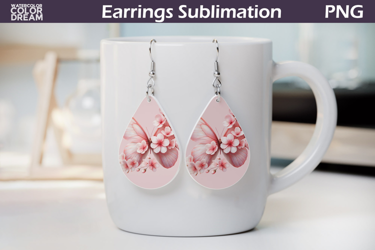 Butterfly Floral Teardrop Earrings | Butterfly Flowers