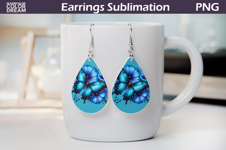 Butterfly Floral Teardrop Earrings | Butterfly Flowers