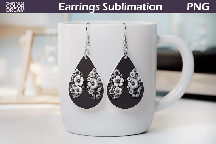 Butterfly Floral Teardrop Earrings | Butterfly Flowers