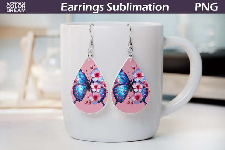 Butterfly Floral Teardrop Earrings | Butterfly Flowers