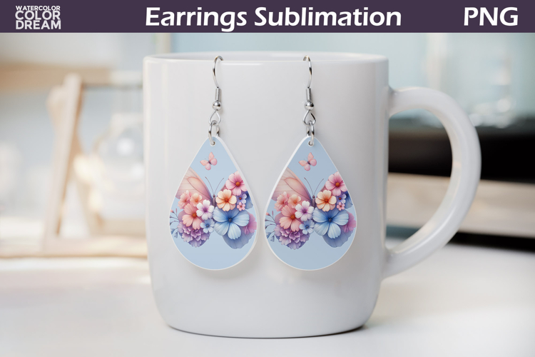 Butterfly Floral Teardrop Earrings | Butterfly Flowers