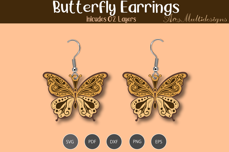 butterfly earrings Laser Cut Jewelry