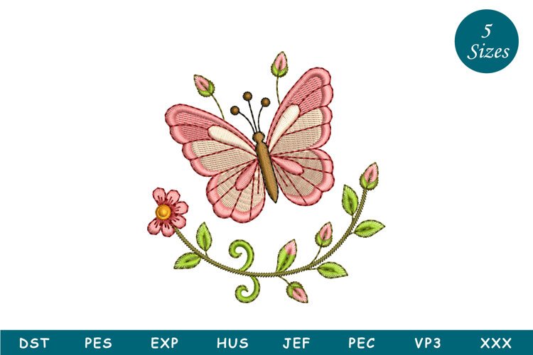 Butterfly Embroidery Design example image 1