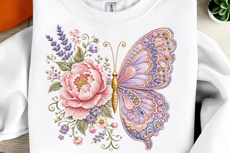 Butterfly Floral PNG Design