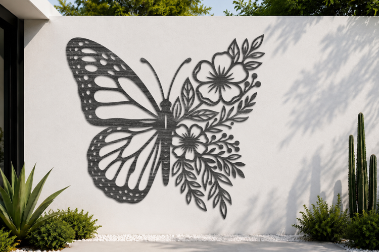 Butterfly Floral Wall Art SVG Laser Cut