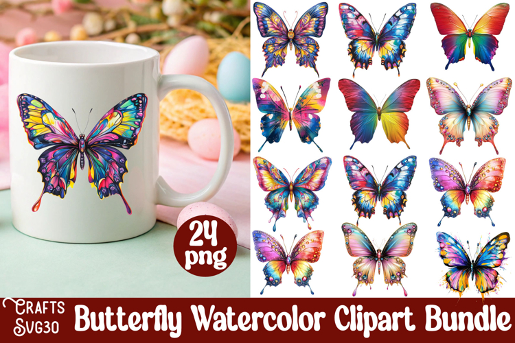 Watercolor Butterfly Clipart Image 17