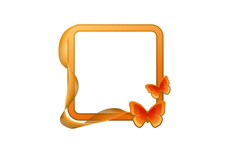 Butterfly frame art decoration picture and ui element clipart example image 1