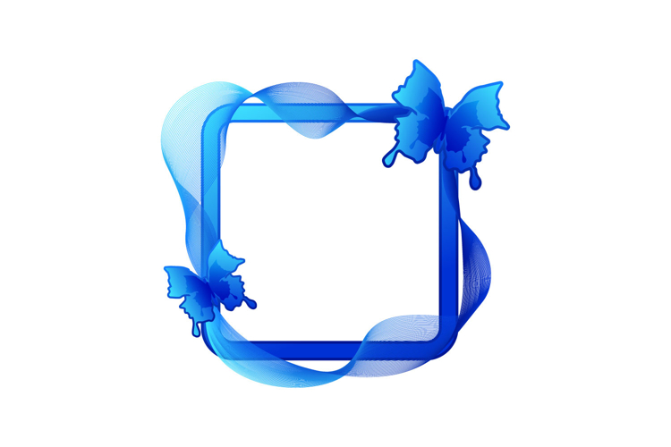 Butterfly frame art decoration picture and ui element isolat example image 1