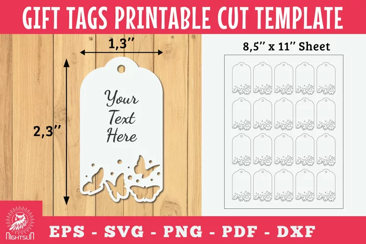 Butterfly Gift Tags Printable Cut
