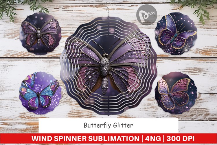 Wind Spinner Butterfly Glitter