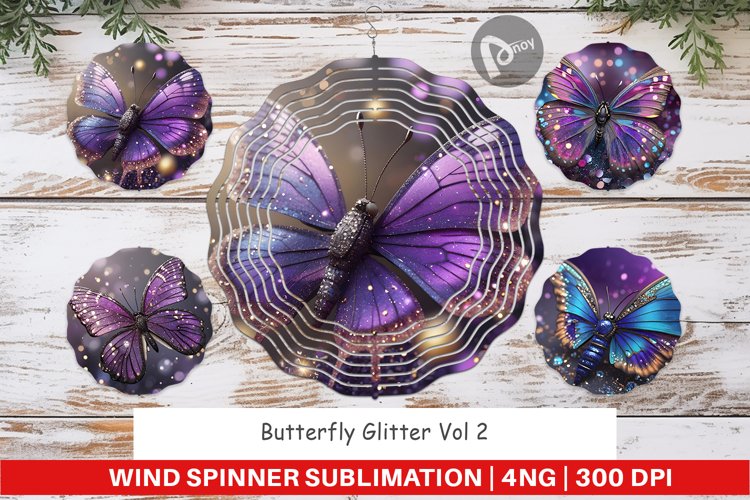 Wind Spinner Butterfly Glitter
