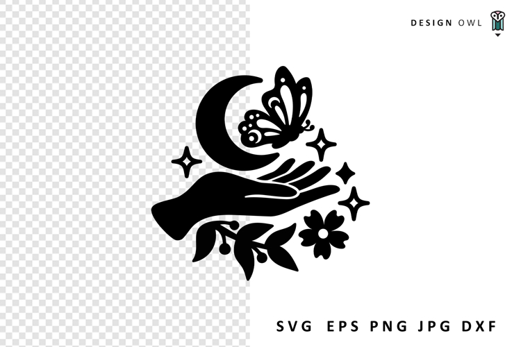 Floral Moon Svg Image 14