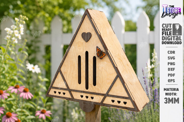 Wooden Butterfly House Laser Cut | Garden Decor | Mini House example image 1