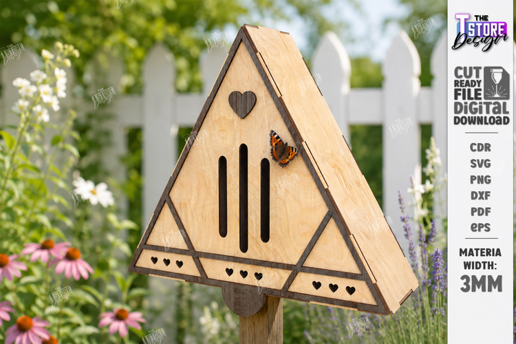 Wooden Butterfly House Laser Cut | Garden Decor | Mini House