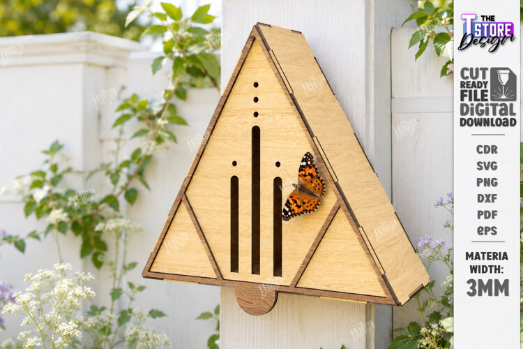 Wooden Butterfly House Laser Cut | Garden Decor | Mini House example image 1