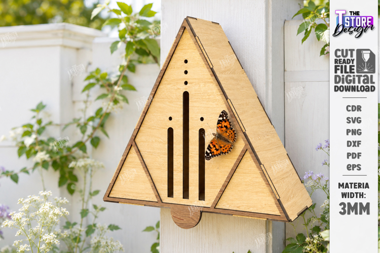 Wooden Butterfly House Laser Cut | Garden Decor | Mini House