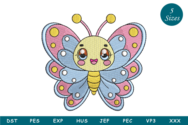 Cute Butterfly Embroidery Design