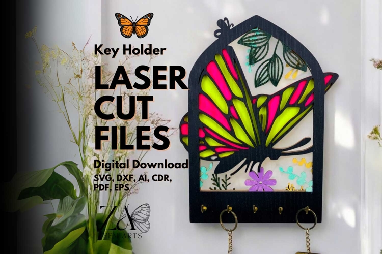 Butterfly Arch Key Holder Laser Cut Files & SVG Files