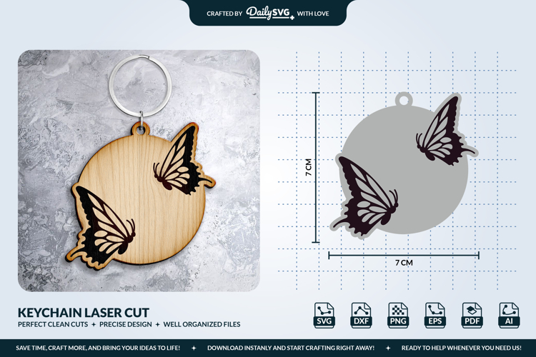 Butterfly Keychain Laser Cut Template