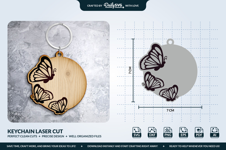 Butterfly Keychain Laser Cut Template