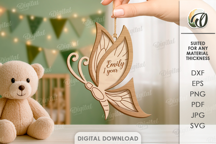 3D Butterfly Laser Cut. Hanging Nursery Decor SVG