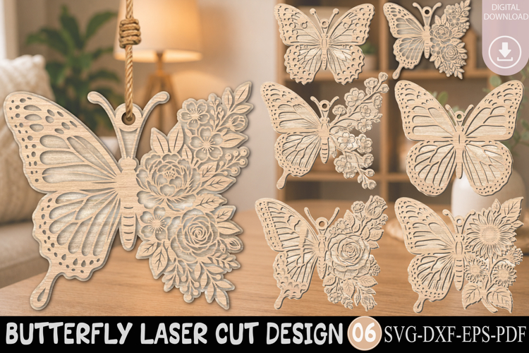 Butterfly Laser Cut SVG Bundle