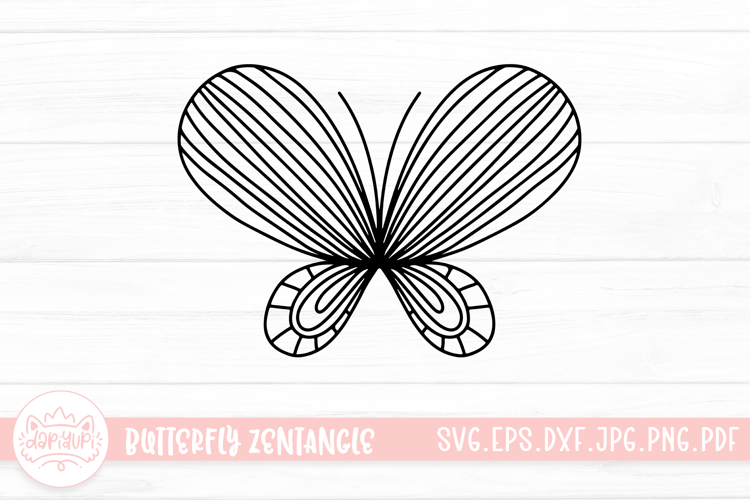 Butterfly Zentangle SVG Cut File | Butterfly Lineart