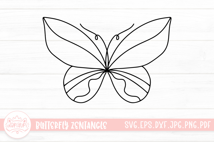 Butterfly Zentangle SVG Cut File | Butterfly Lineart