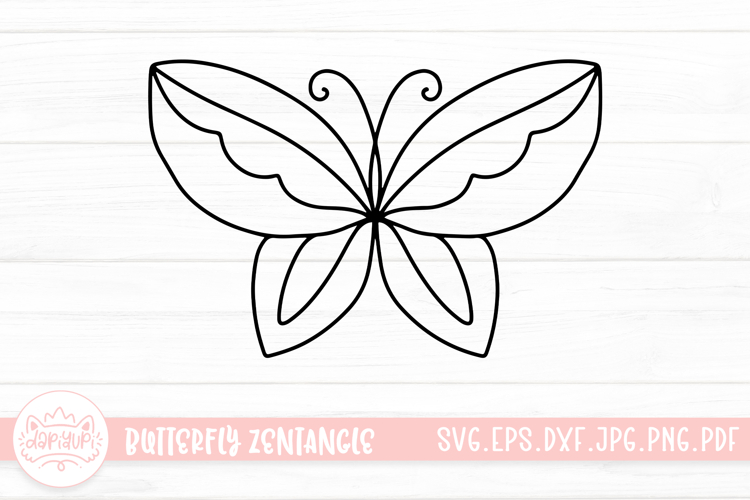 Butterfly Zentangle SVG Cut File | Butterfly Lineart