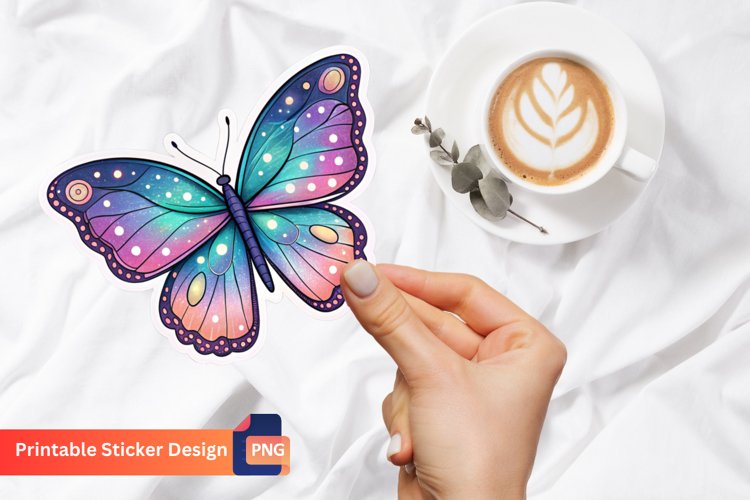 Butterfly Magical Sticker, Butterfly Fantasy Art Sticker