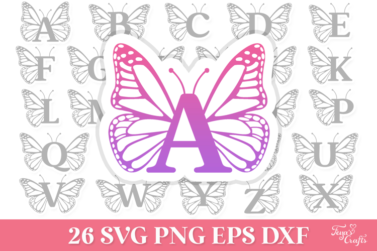 Butterfly Monogram SVG Alphabet