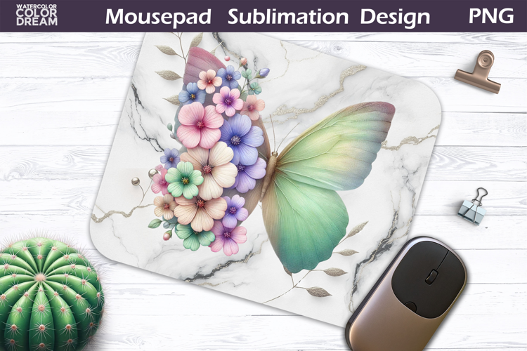 Butterfly Mousepad |Pastel Butterfly Sublimation