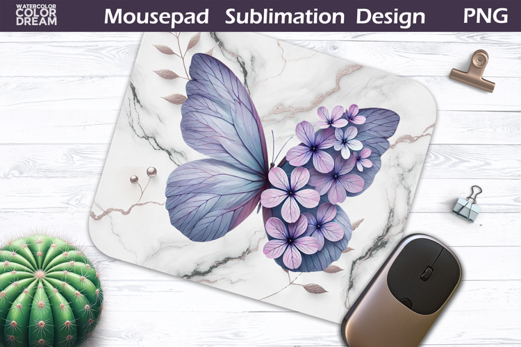 Butterfly Mousepad | Purple Butterfly Sublimation
