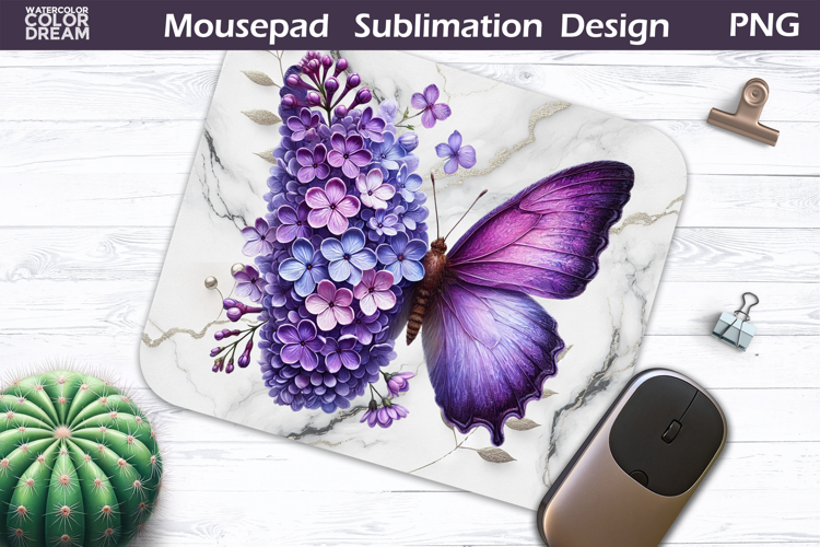 Butterfly Mousepad | Purple Butterfly Sublimation