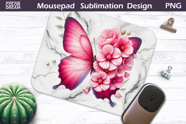 Butterfly Mousepad | Pink Butterfly Sublimation