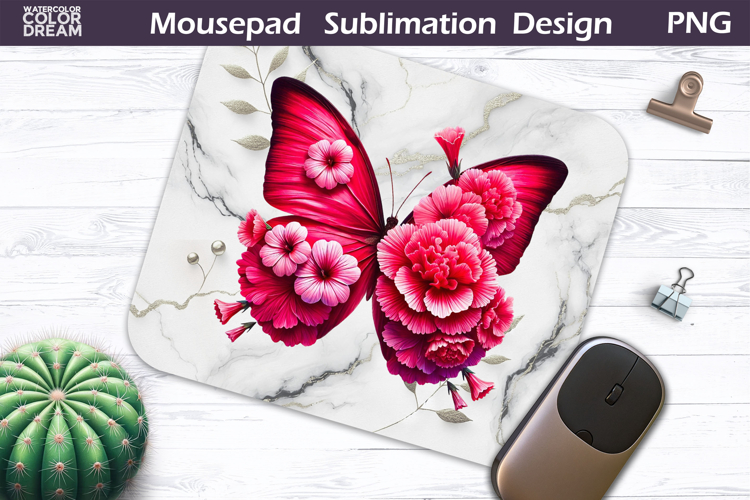 Butterfly Mousepad | Pink Butterfly Sublimation