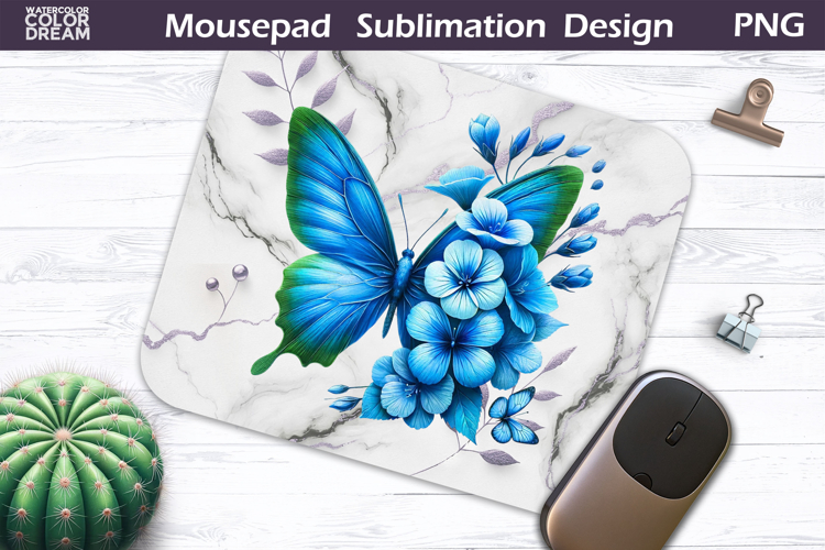 Butterfly Mousepad | Blue Butterfly Sublimation