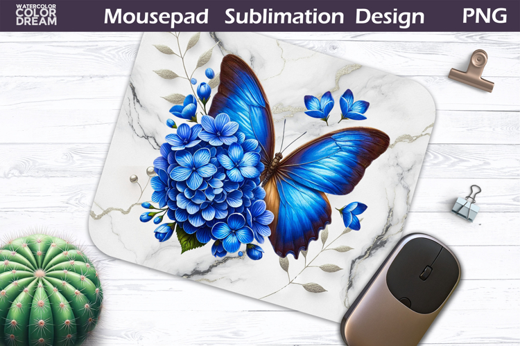 Butterfly Mousepad | Blue Butterfly Sublimation
