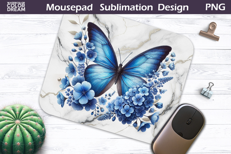 Butterfly Mousepad | Blue Butterfly Sublimation