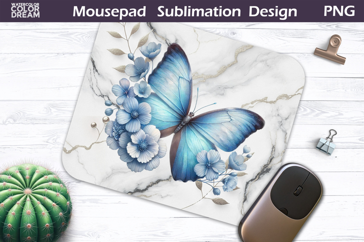 Butterfly Mousepad | Blue Butterfly Sublimation