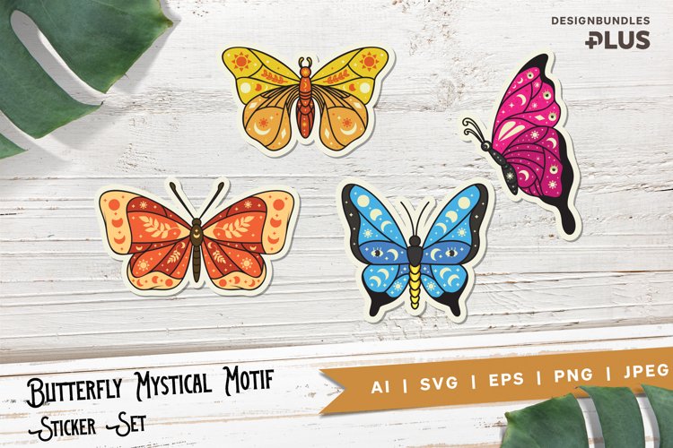 Mystical Butterfly with Celestial Elements Sticker Pack