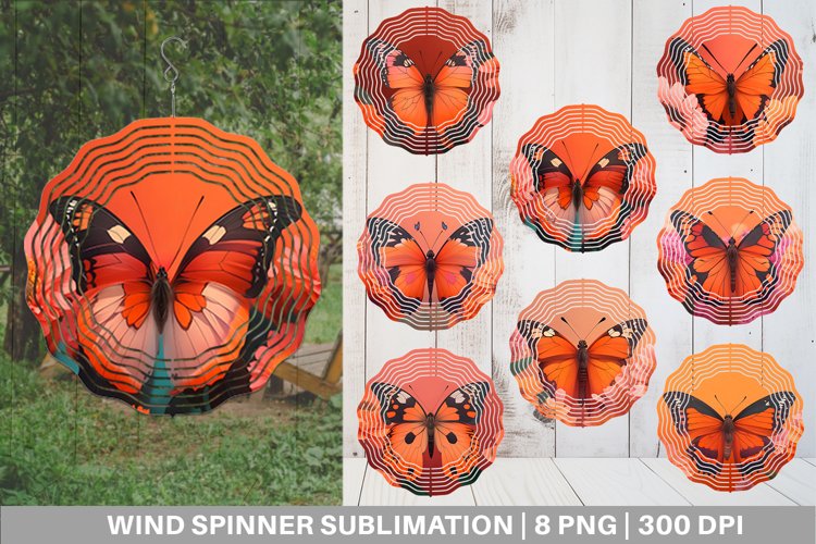 Butterfly on Spring Wind Spinner | Sublimation Spinner Desig