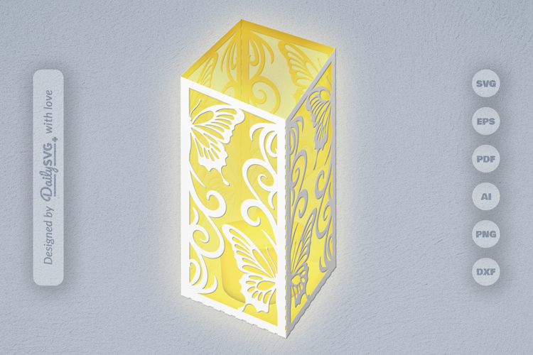 Butterfly Ornament Lantern Paper Cut SVG
