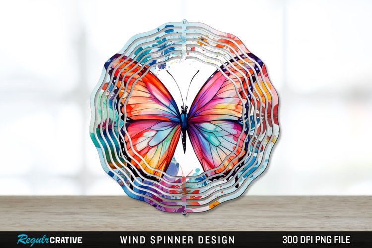 Butterfly Wind Spinner Sublimation PNG Design