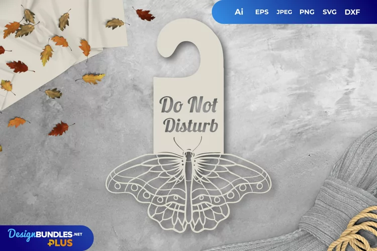 Butterfly Door Tag - Do Not Disturb SVG File