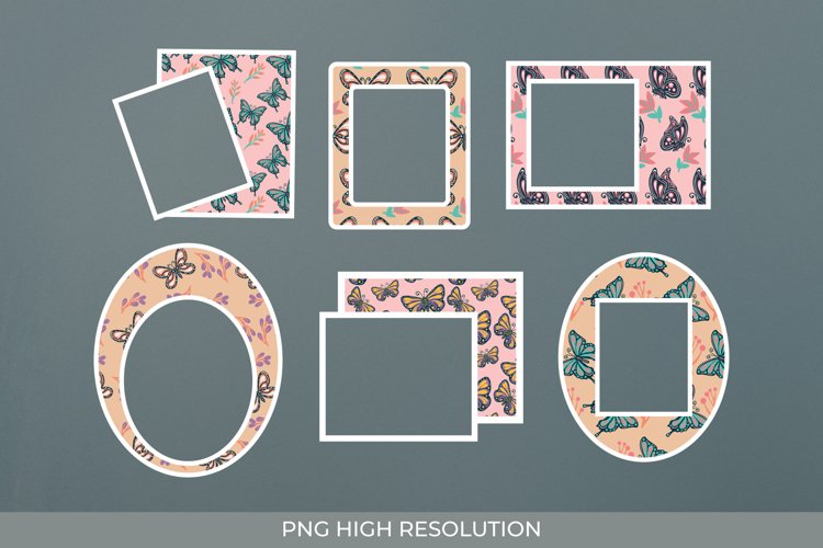 Scrapbooking Butterfly Pattern Frames Set example image 1