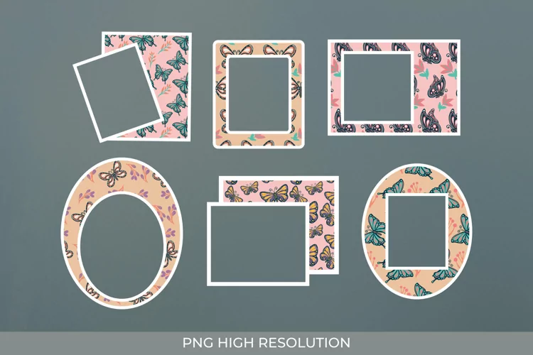 Scrapbooking Butterfly Pattern Frames Set
