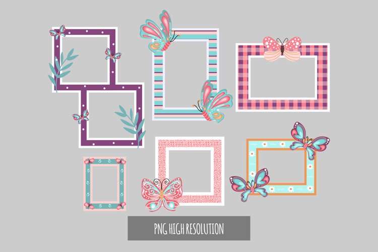 Scrapbooking Butterfly Pattern Frames Set example image 1